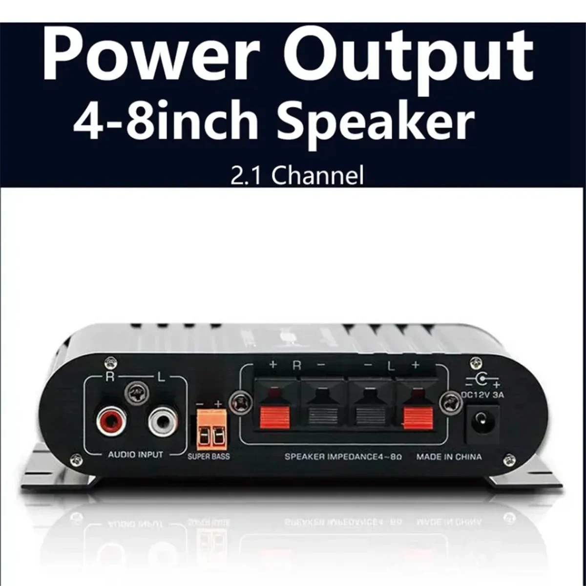 ST-838 Hifi Versterker 2.1 Kanaal Auto Mp3 Mini Amp Aux Ingang Hoge En Lage Bas Aanpassing Super Bas 20wx2 + 40W Versterker