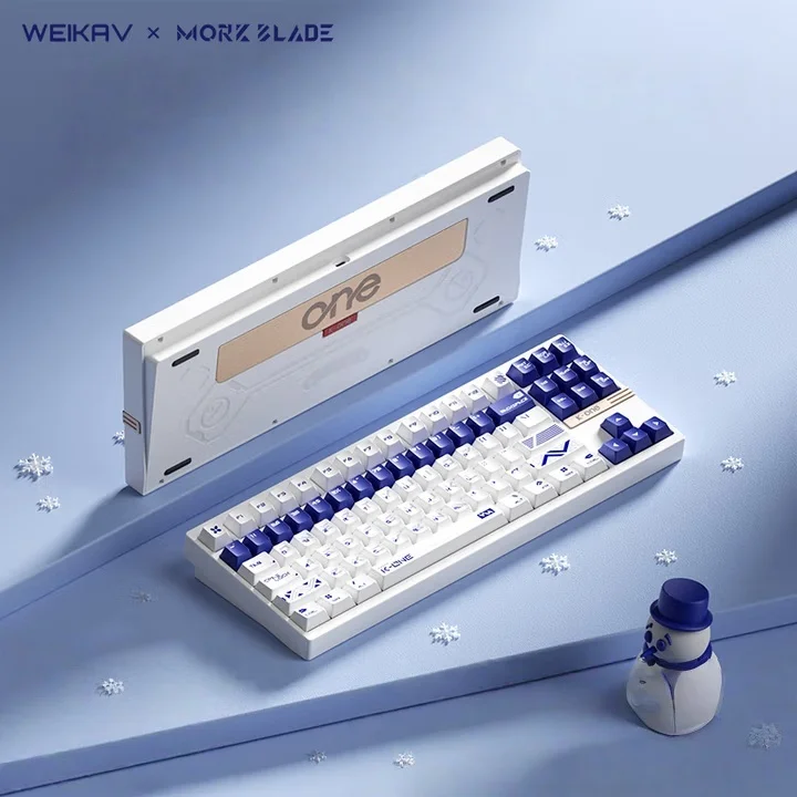 WEIKAV X MORKBLADE K-One80 คีย์บอร์ดสวิทช์แม่เหล็ก 0.005RT 8000HZ 87-Key รูปแบบ RGB Web Valorant Esports CNC