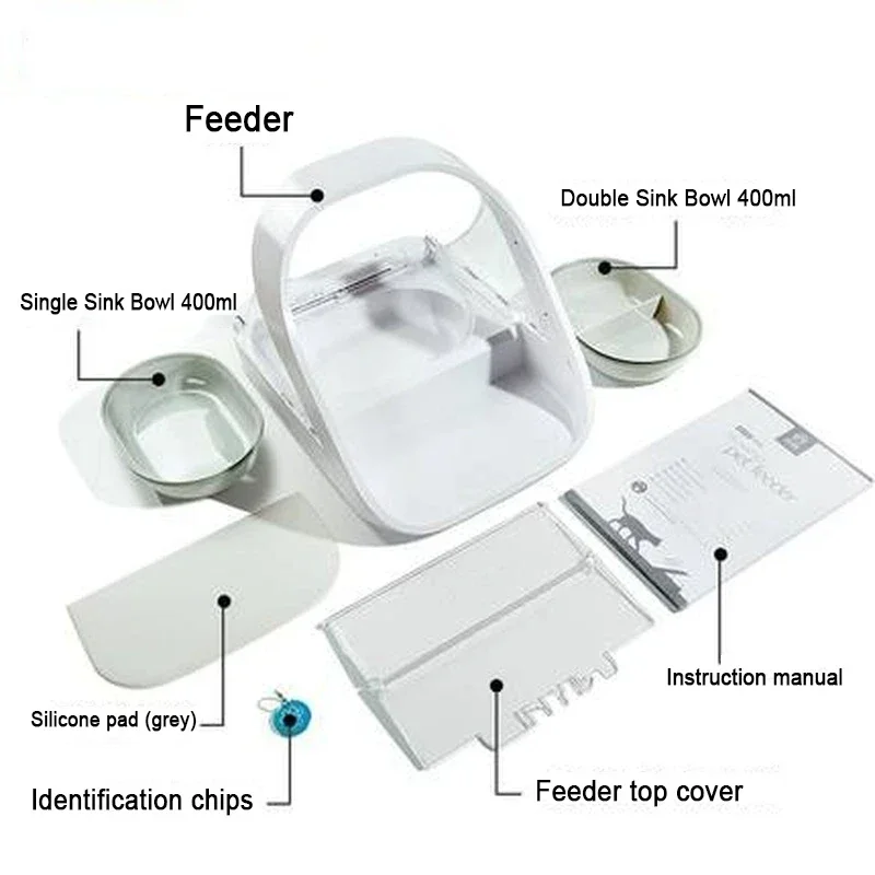 Automatic Pet Feeder Surefeed Chip Identification Cat Electronic Pet Feeder Food Fresh Prevent Other Pets from Snatching Food