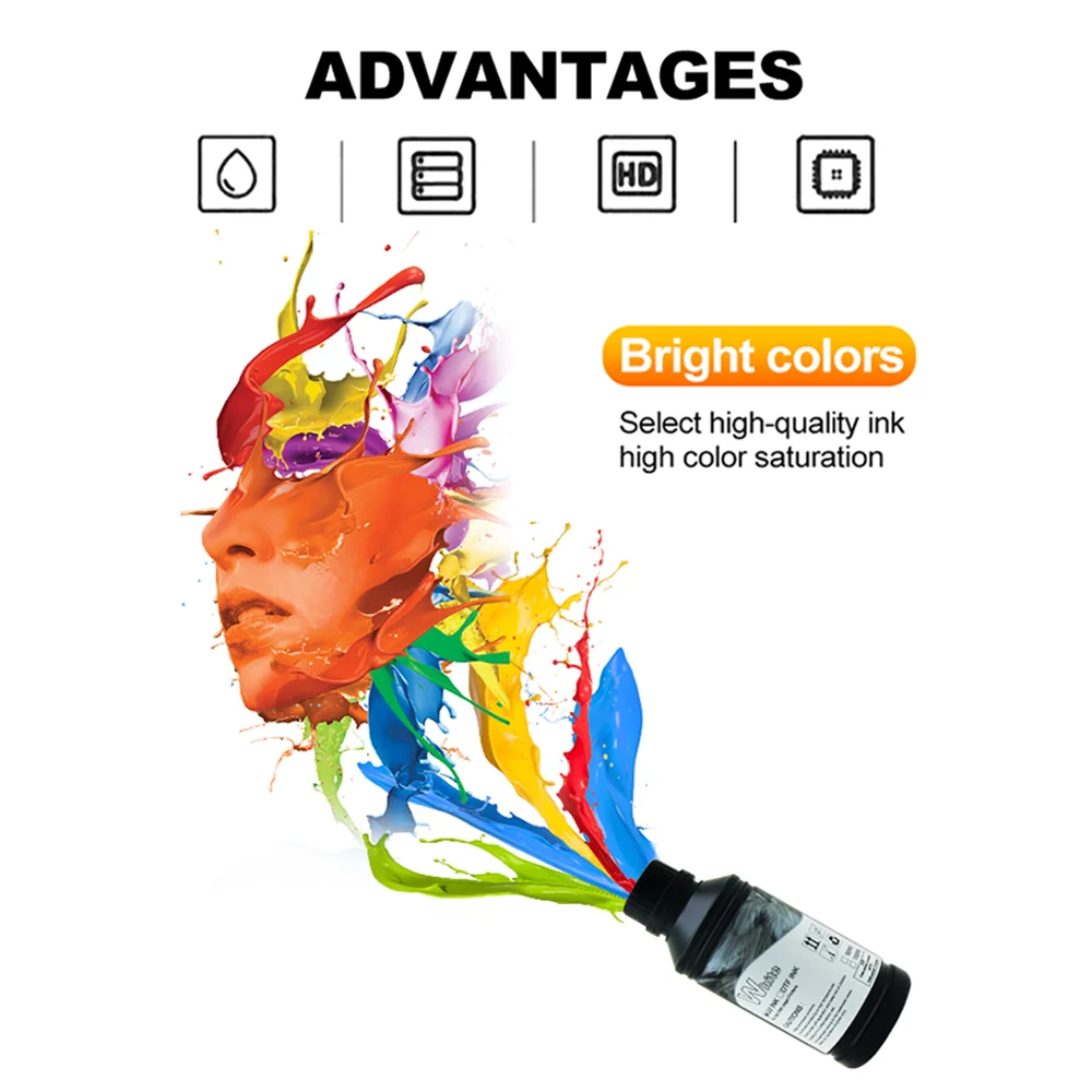 Imagem -03 - Led Curável uv Tinta de Cura Adequado para Epson L805 R1390 L1800 Dx5 Xp600 Tinthead Impressora a Jato de Tinta Plana uv 500ml x uv