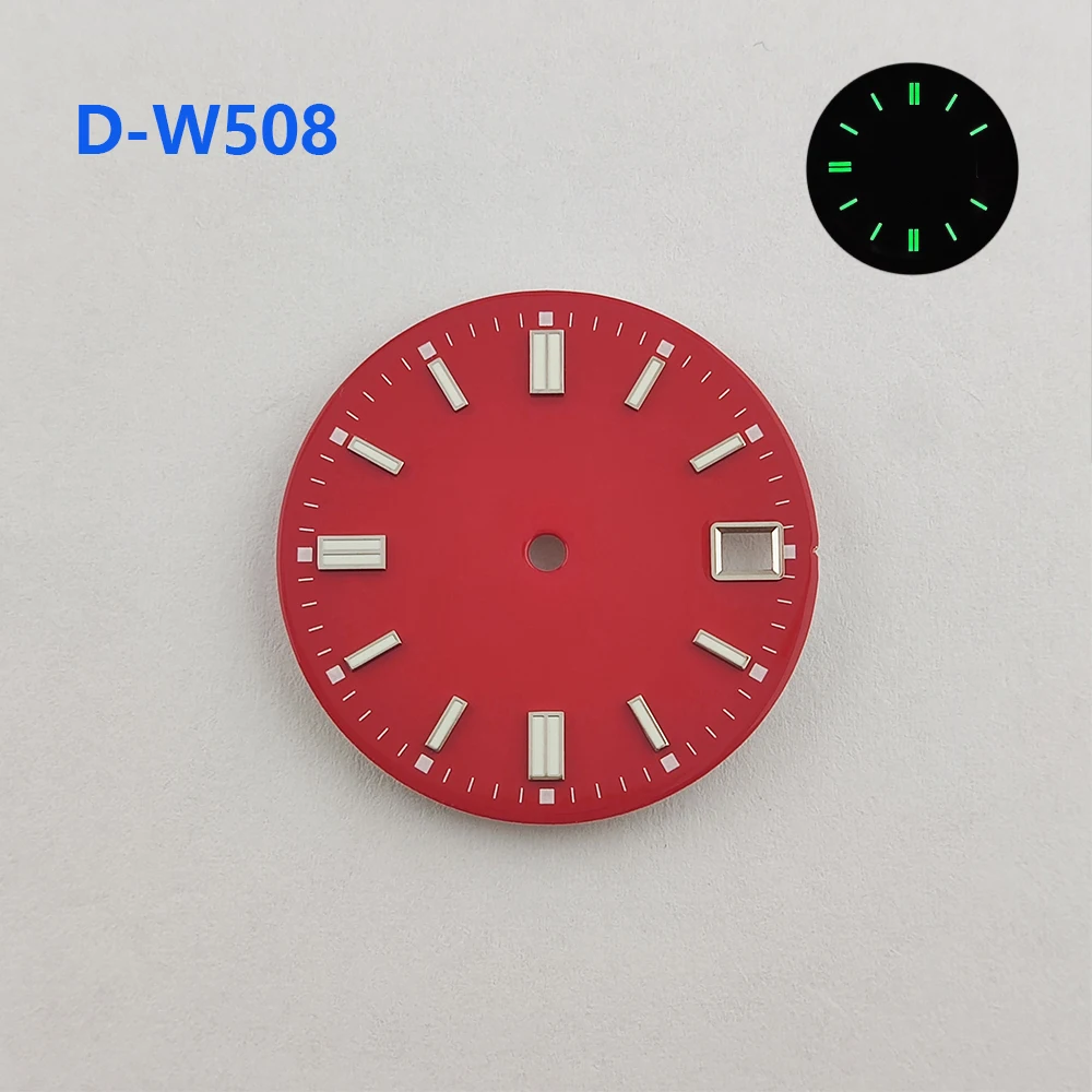 Esfera de reloj de 28,5mm, esfera luminosa verde, esfera estéril, esfera nh35, accesorios de reloj personalizables para movimiento NH35/36, nuevo