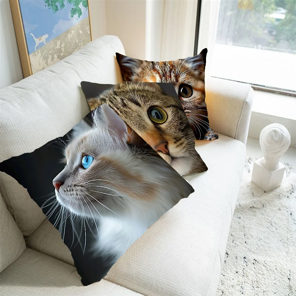 

Animal Cat Pillow Case Pillowcase Throw Pillow Cover Nordic Vintage Style Cushion Covers Home Living Room Sofa Couch Seat Decor