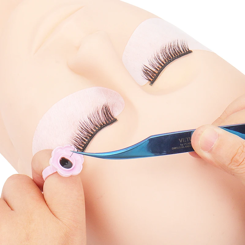 100 Stück Einweg-Wimpernverlängerungs-Kleberinge, Tattoo-Pigmentbehälter, Blumenförmige Becher, Wimpernlifting-Make-up-Werkzeug – Detail 7