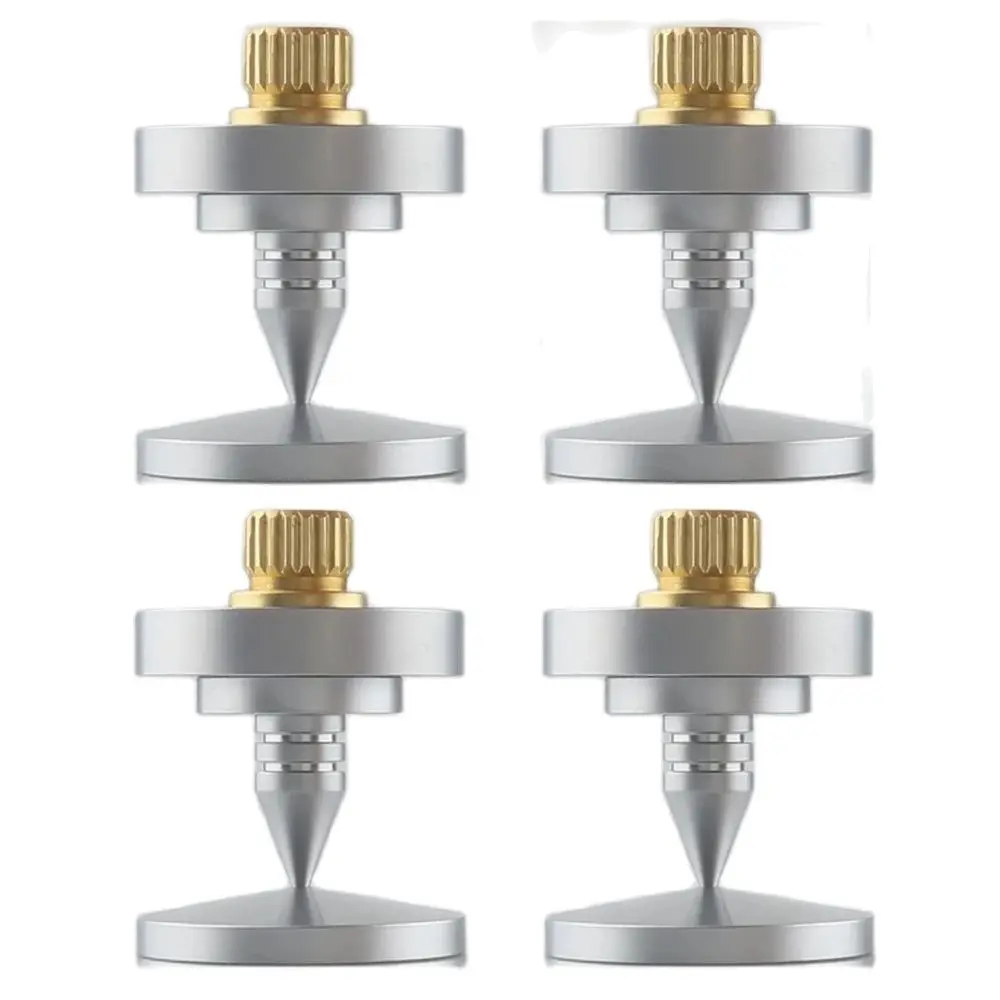 4pcs audio Speaker Spike Isolation Feet Brass Turntable Amplifier Amp Cone adjustable Speaker Pad M8 Screw  46.5*35mm