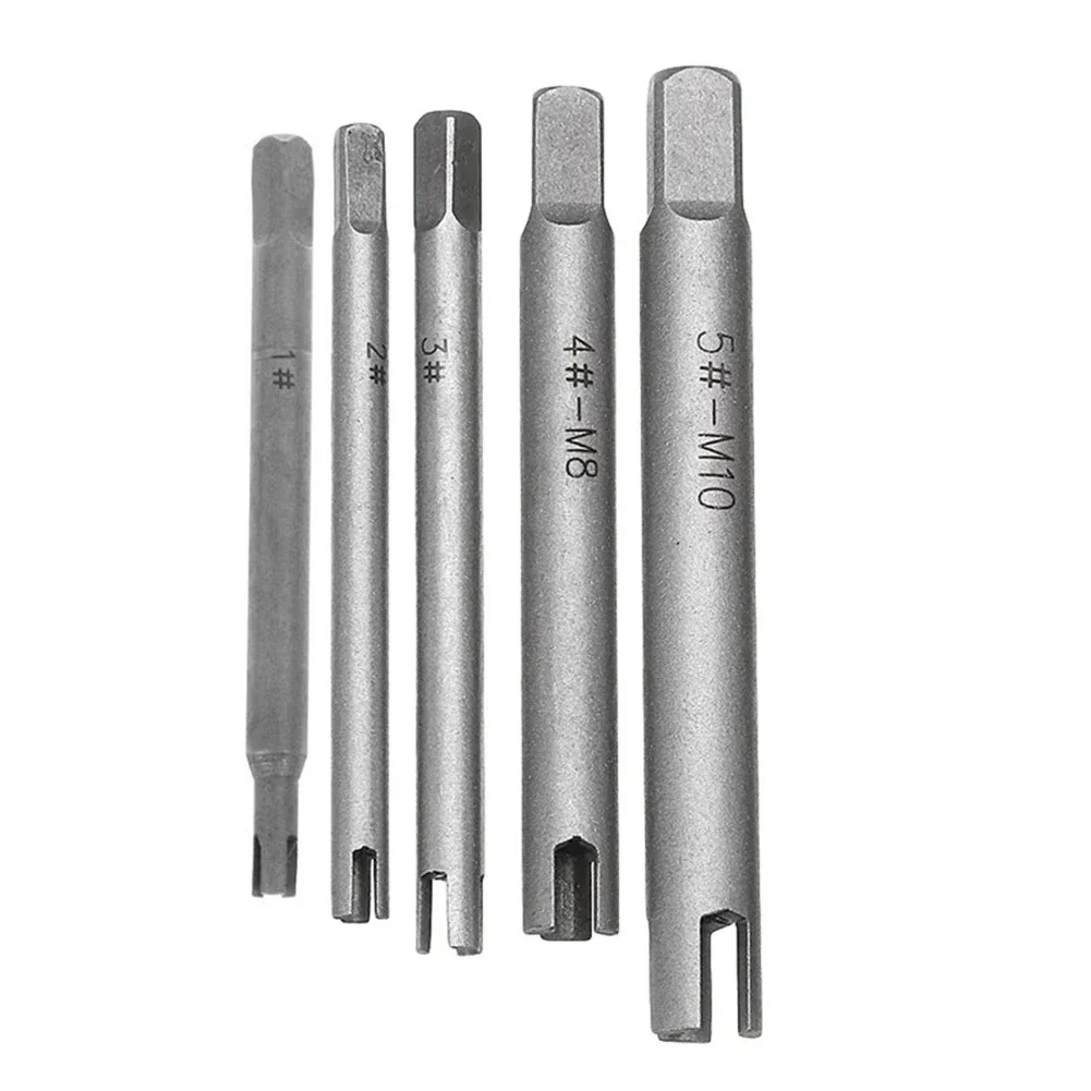 5pcs M4-M10 Screw Tap Extractor Steel Broken Head Taps Remover Stripped Screw Tap Extractor Set Screw Remover Tools Drill Bits