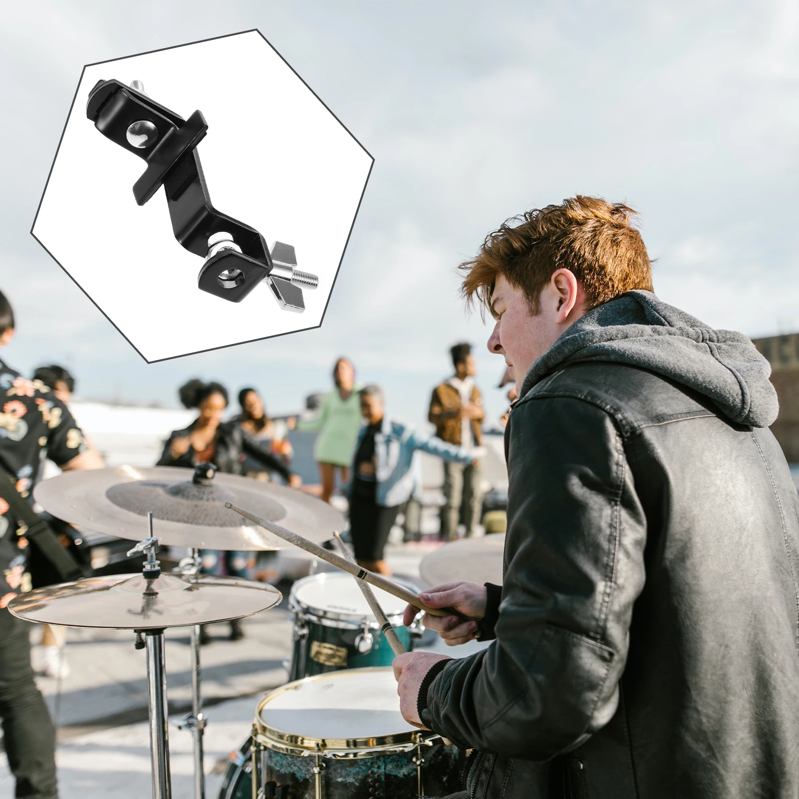 

Adjustable Black Metal Extension Clip Holder Drum Mount Bracket Stabilizing Clamping Accessories Cowbell Clamp for Drum