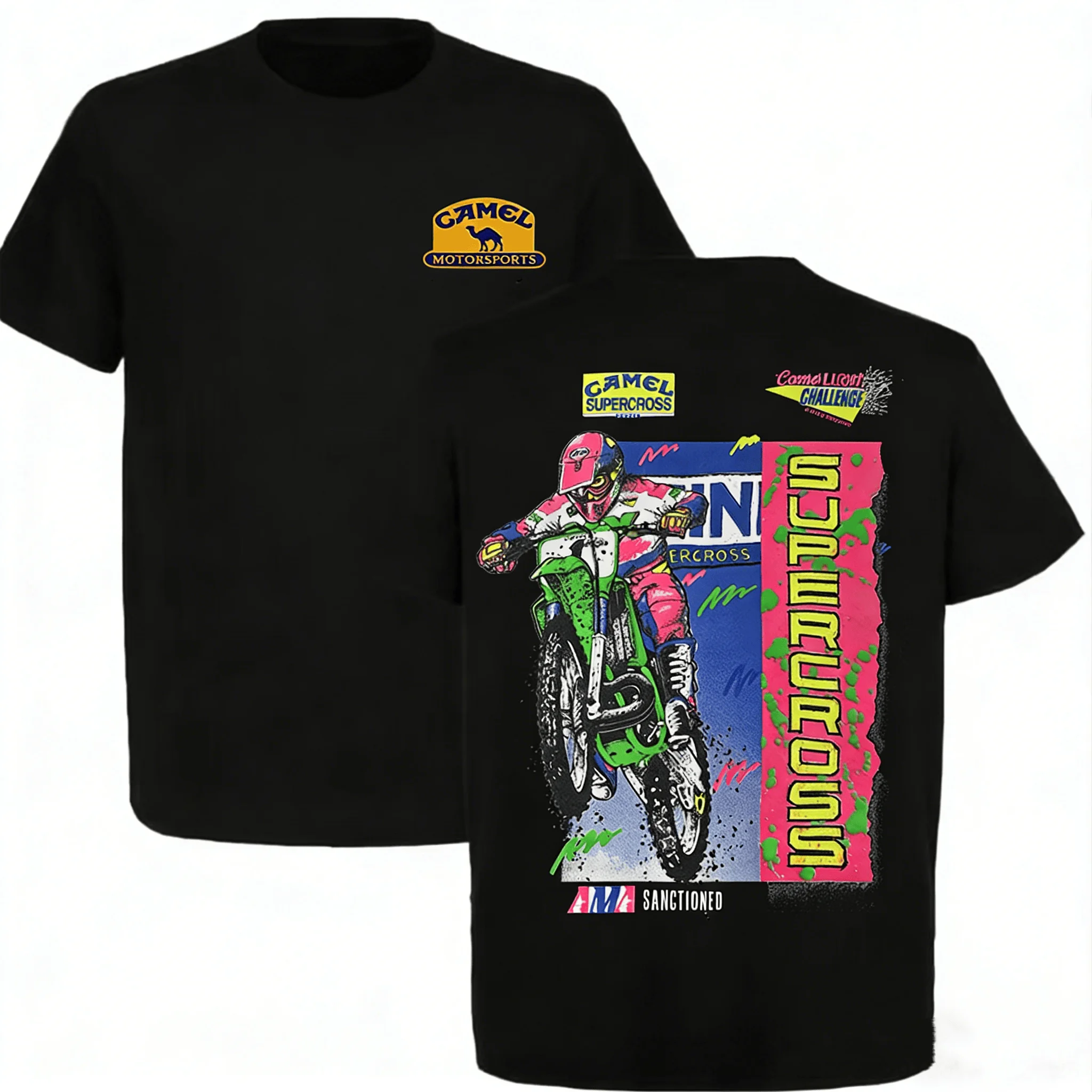 

Camels Supercross Printed Men's T-shirt 2026 Summer Men's Women's Luxury Casual Cotton T-shirt Men's T-shirt Street Wear Y2K