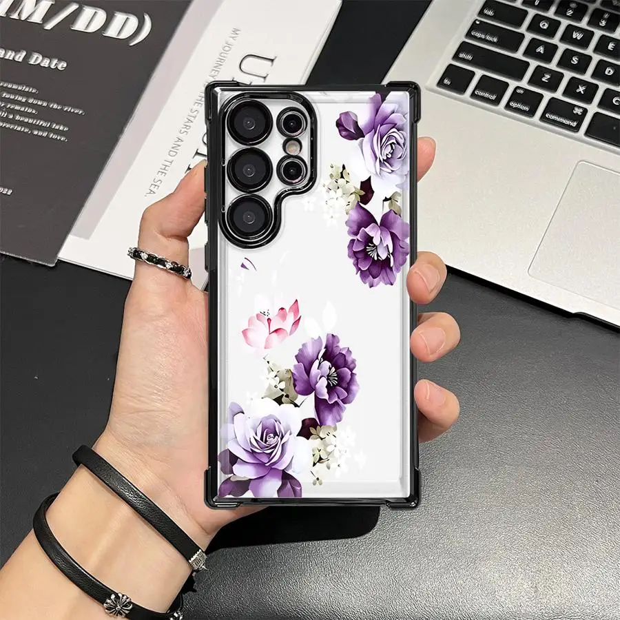 Cartoon Flower Phone Cover Case for Samsung Galaxy S26 Ultra S20 FE S25 Edge S21 Plus S23 S24 S22