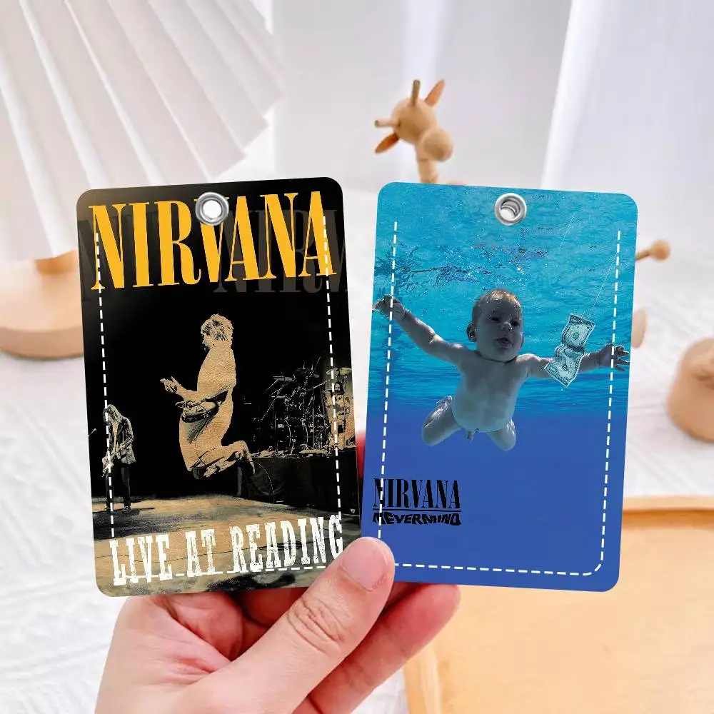 

Универсальный кожаный держатель для карт Rock Band N-Nirvana, компактный кошелек-брелок для всех небольших карт