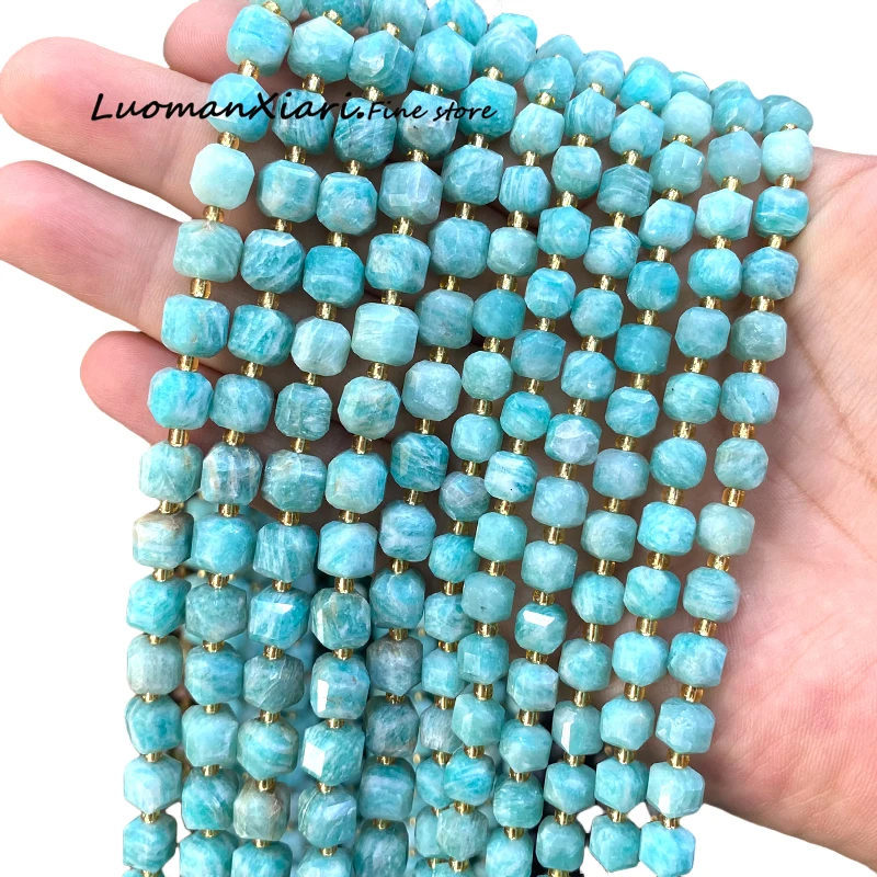 

Natural Stone 6-7MM Faceted Square AA Amazonite Loose Spacer Beads for Jewelry Making Diy Earrings Bracelet Accessories