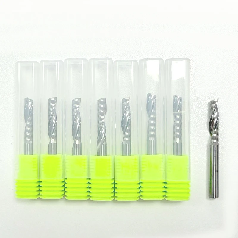 

10 шт./лот, 2A, спиральная фреза с одной канавкой, качественная твердосплавная фреза для акрилового ПВХ, МДФ, фреза, инструменты для обработки дерева