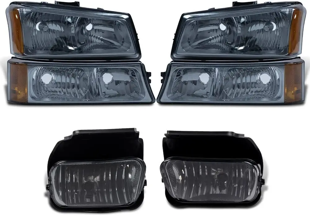 

Комплект фар и противотуманных фар, совместимый с моделями HD 03-06 Chevy Silverado 1500 2500 3500/03-06 Chevrolet Avalanche 1500 2500(