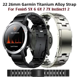 22mm 26mm Titanium Alloy Strap For Garmin Fenix 7 7X 6X 6 Pro 5X 5 Plus Quick Release Wristband Enduro 2 MARQ Athlete Bracelet