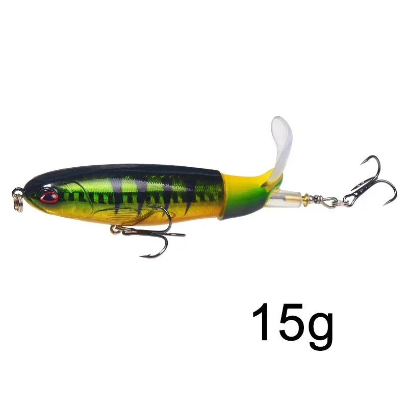 1 Stück 10 cm/14 cm Topwater Angelköder Whopper Popper Künstlicher Köder Harter Plopper Weicher rotierender Schwanz Angelgerät Angelköder