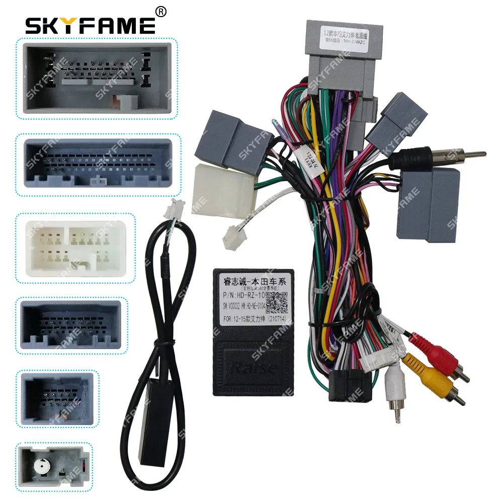 

SKYFAME Car 16pin Wiring Harness Adapter Canbus Box Decoder For Honda Elysion 2012-2015 Android Radio Power Cable HD-RZ-10