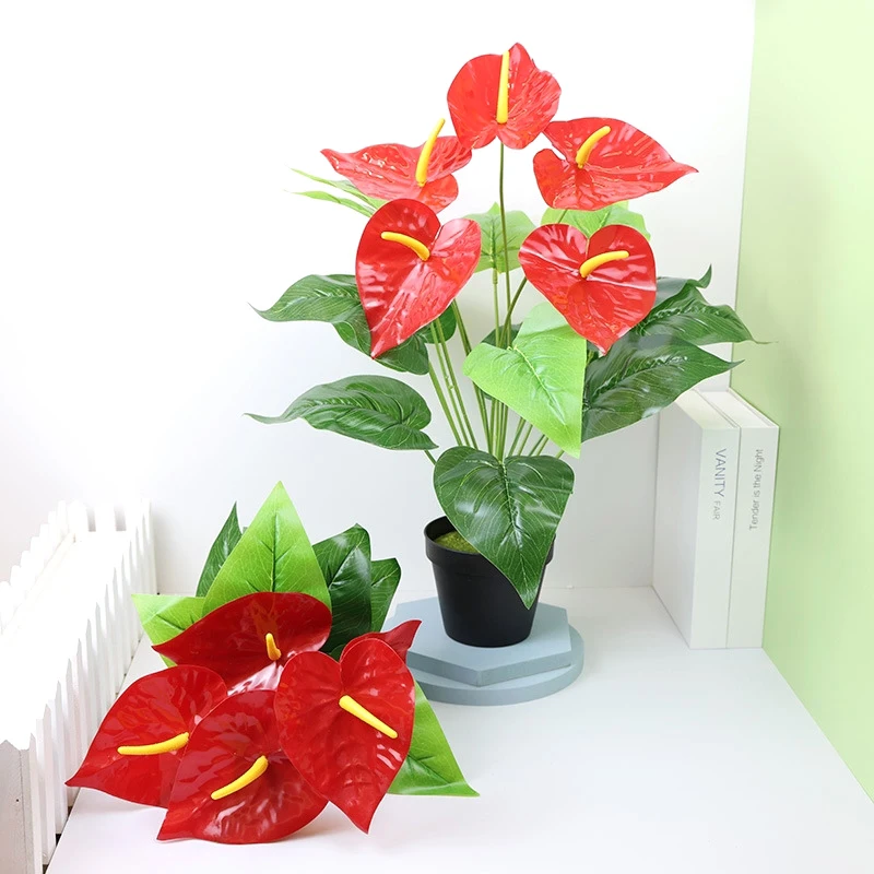 Conjunto de flores artificiais para decoração de casa, 1 conjunto, flor de seda falsa, plantas de simulação, bonsai, 35/55cm