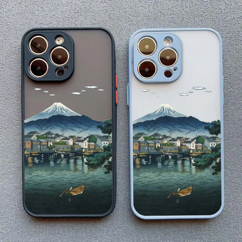 Landscape phone case For iPhone 16 14 11 12 13 15 Pro Max Mini 7 8 Plus XS X XR SE2 Japan Series Aestheticism Scenery Back Cover