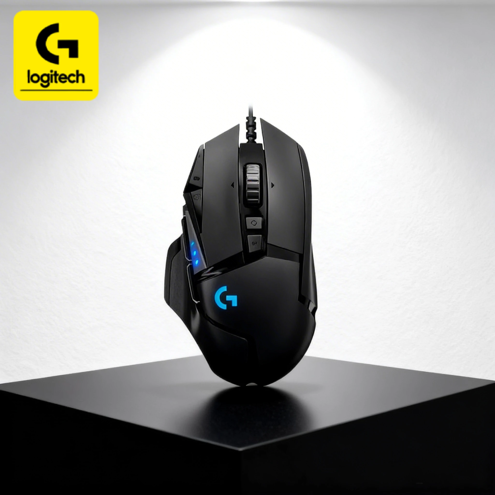 Logitech G502/G402/G203 HERO Pro mice feature adjustable weights, onboard macro storage, and customizable RGB lighting effects.