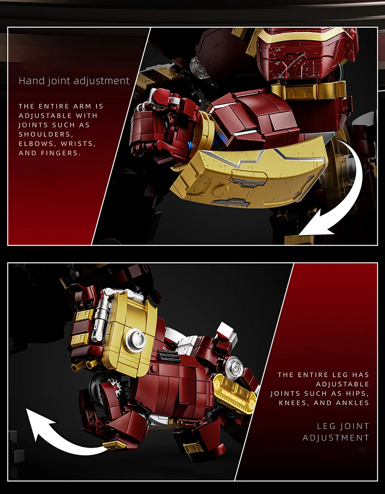2600+ Teile Superhelden-Bausteine Kriegsroboter Actionfiguren Bausets Iron Buster Mech DIY Bausteine Spielzeug Feiertagsgeschenk Raumdekoration – Detail 5