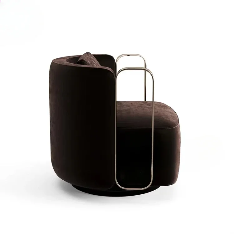 

exquisite craftsmanship Stainless Steel Upholstered Armchair Stylish Hotel Lobby Sofa Furniture New Design 2022