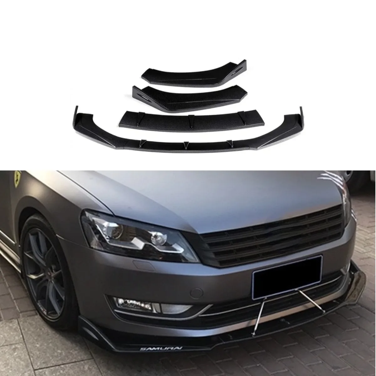

For Volkswagen Passat Car Front Bumper Lip Splitter Diffuser Spoiler For Volkswagen Passat Style Bumper Guard Car Accessories