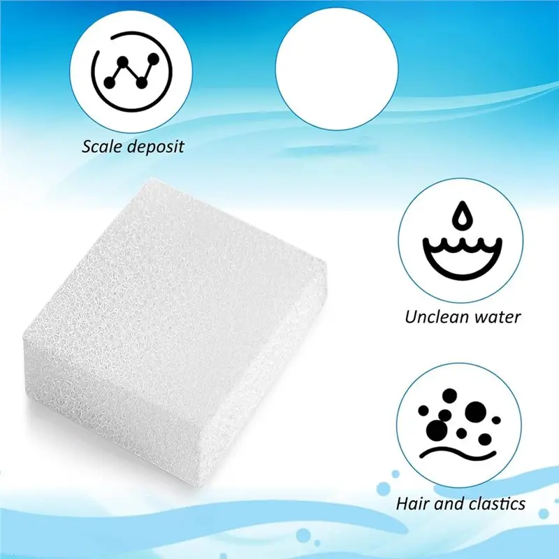 ABKW-Block Shape Trimmable Foam Filters- 60 Pcs Pre-Filter Sponge For 67Oz/2L For Pet Fountain-Cat Water Fountain For Dog, Cat