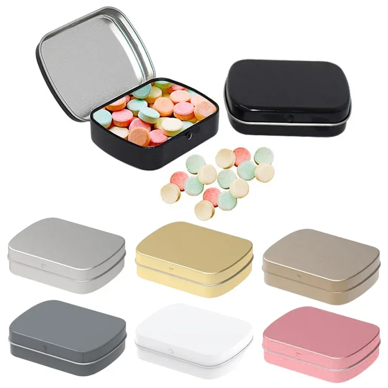 Mini Metal Hinged Tin Box with Lid, Empty Tins, Small Storage for Candy, Jewelry Collect Cases, Home Organizer