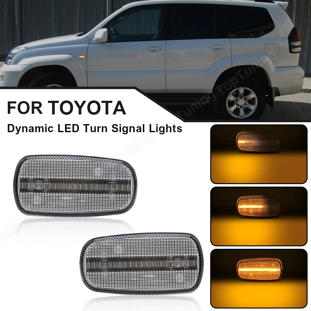 For Toyota Prius 2004-2009 Land Cruiser 200 Prado 120 2003-2008 RAV4 2Pcs Dynamic LED Side Marker Light Tuan Signal Lamp