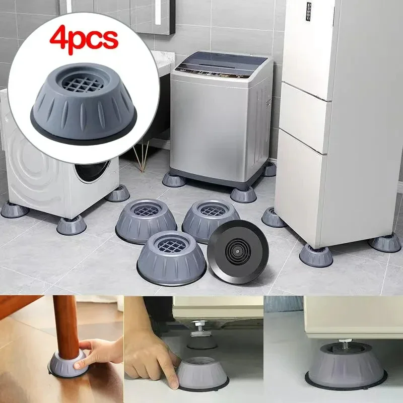 

4pcs Anti Vibration Pads Rubber Mat Slipstop Silent Dampers Stand Washing Machine Refrigerator Furniture universial Foot Pad