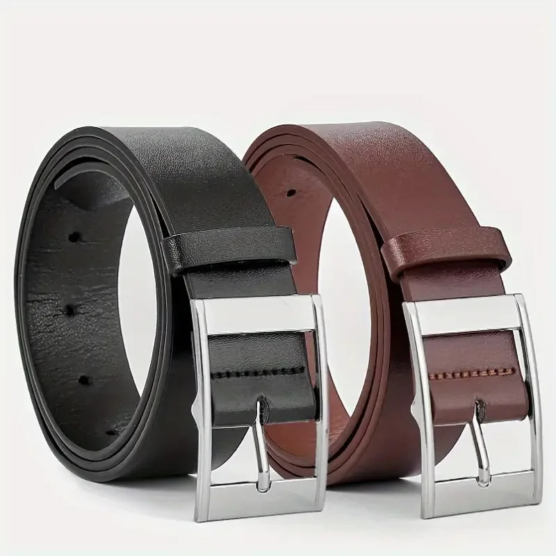 Men's needle buckle PU microfiber belt, fashionable and versatile casual business belt