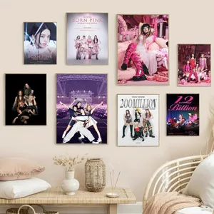 ملصقات Kpop-Poster Black Rose ، زخرفة جدارية على الحائط ، زخرفة غرفة الألعاب ، Kawaii ، لوحة عالية الدقة ، قطة ، سيارات ، فن ، 1 قطعة أعلى 6 مطرقة سوداء وردية مبيعا - رقم 4