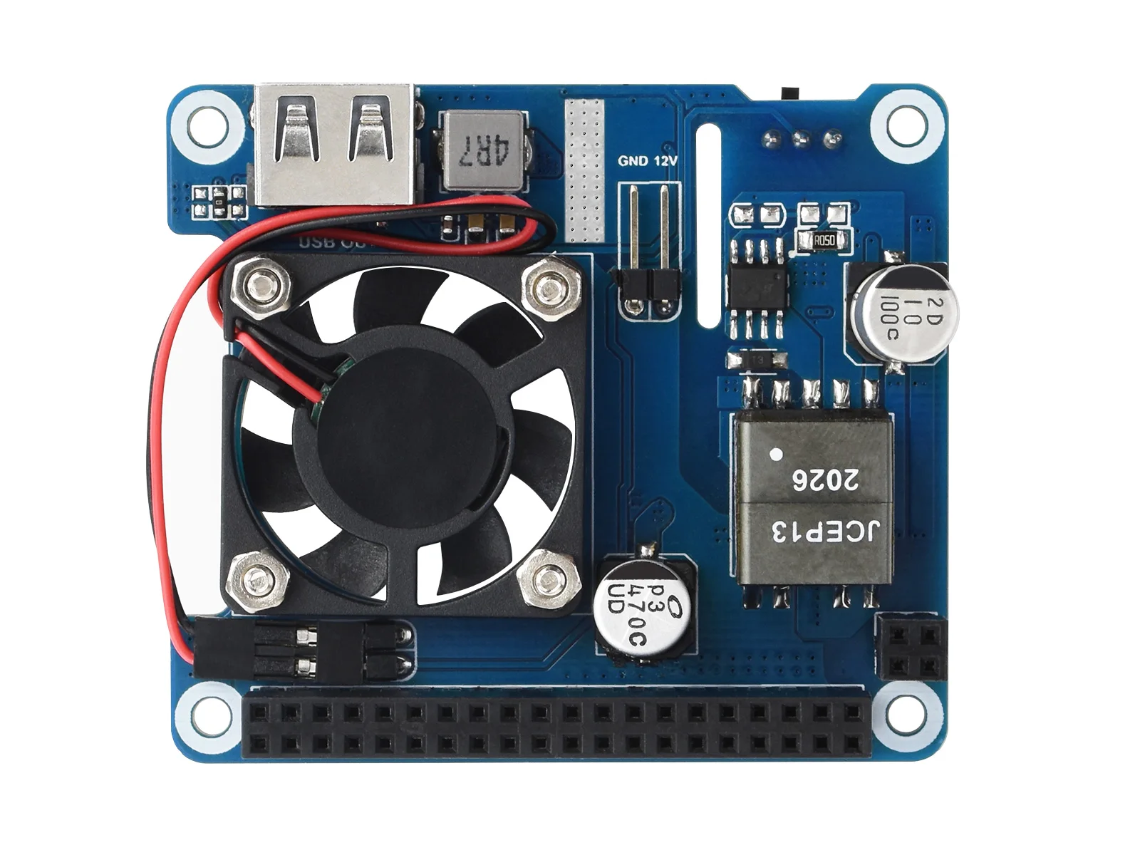 Waveshare Power Over Ethernet HAT (Typ C) POE HAT dla Raspberry Pi 3B+/4B, zgodny z 802.3af/at, Raspberry Pi 4 POE HAT — zdjęcie produktu 6