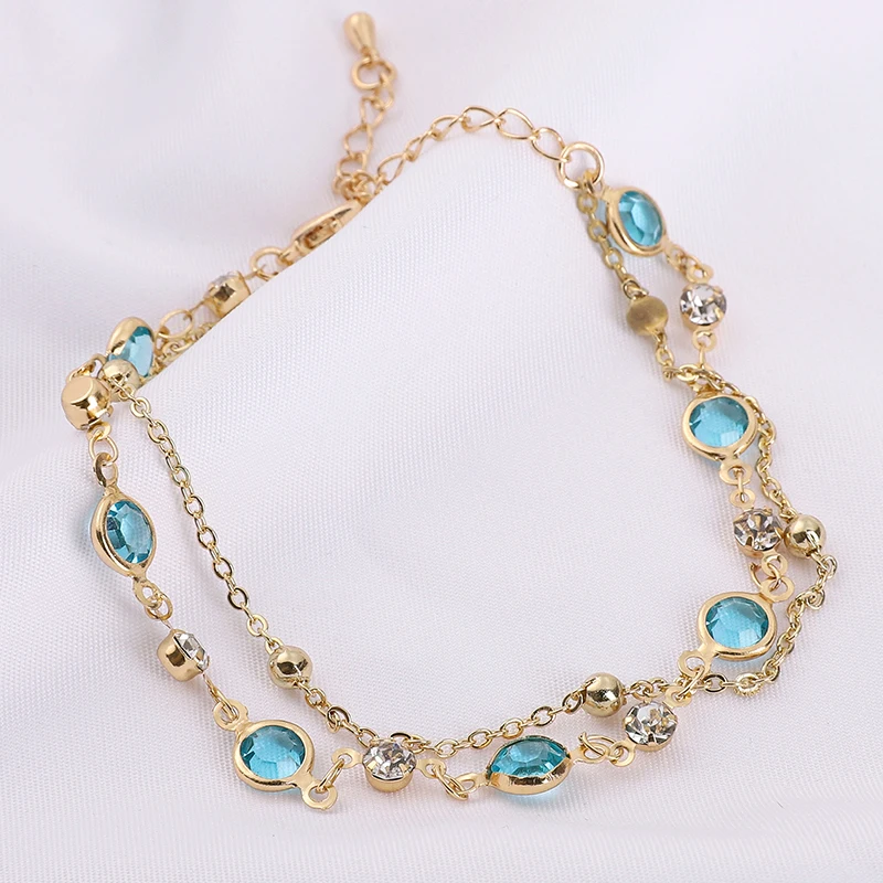 1 متررول 6 مللي متر خرز كريستالي ملون مطرز سلسلة الزجاج حبة KC عقد ذهبي ملحقات السلسلة DIY بها بنفسك صنع المجوهرات الحرف اليدوية