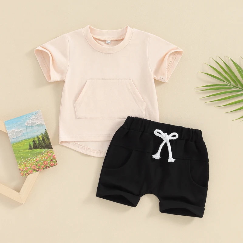 

Baby Boy Clothes Casual Short Sleeve Tee Shirt Tops And Shorts 2pcs Toddler Boy Summer Outfit 6 12 18 24 Months 2T 3T