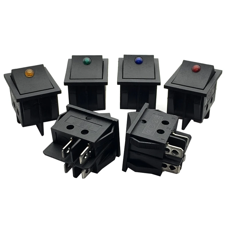 

2PCS Ship switch KCD4 four feet with light cat eye Ship switch button