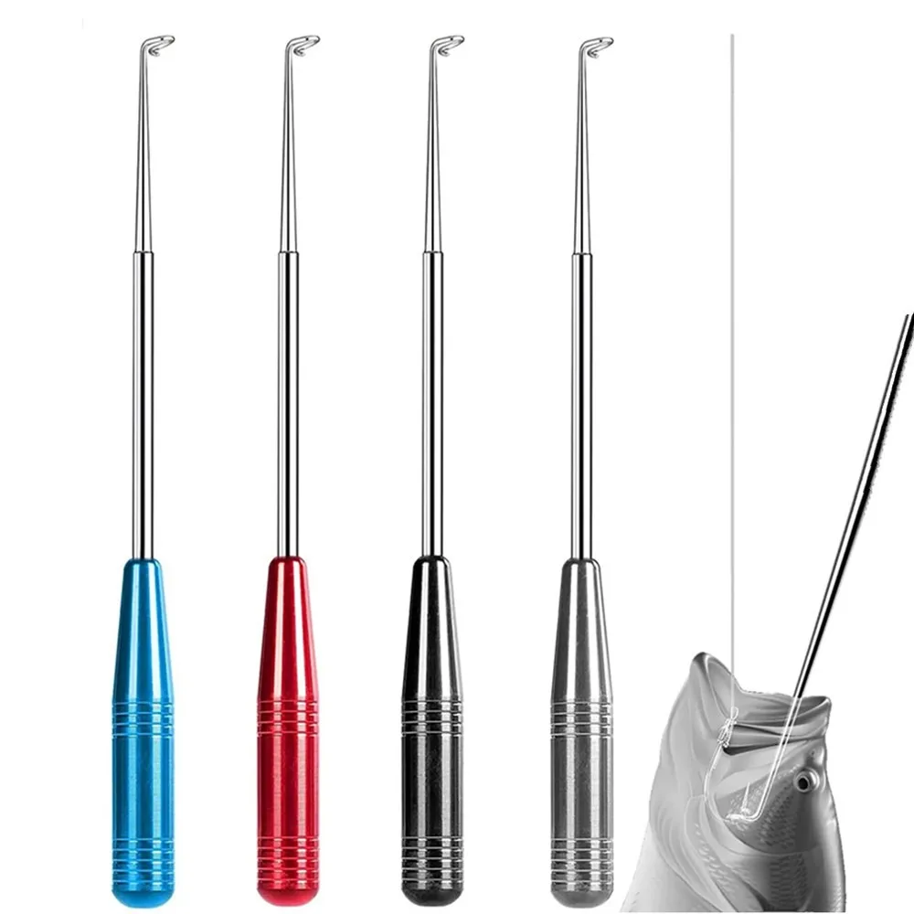 Fishing Hook Remover Stainless Steel Quick Release Deep Throat Decoupling Device Fish Unhooking Tool Fishing Tackle Accessory