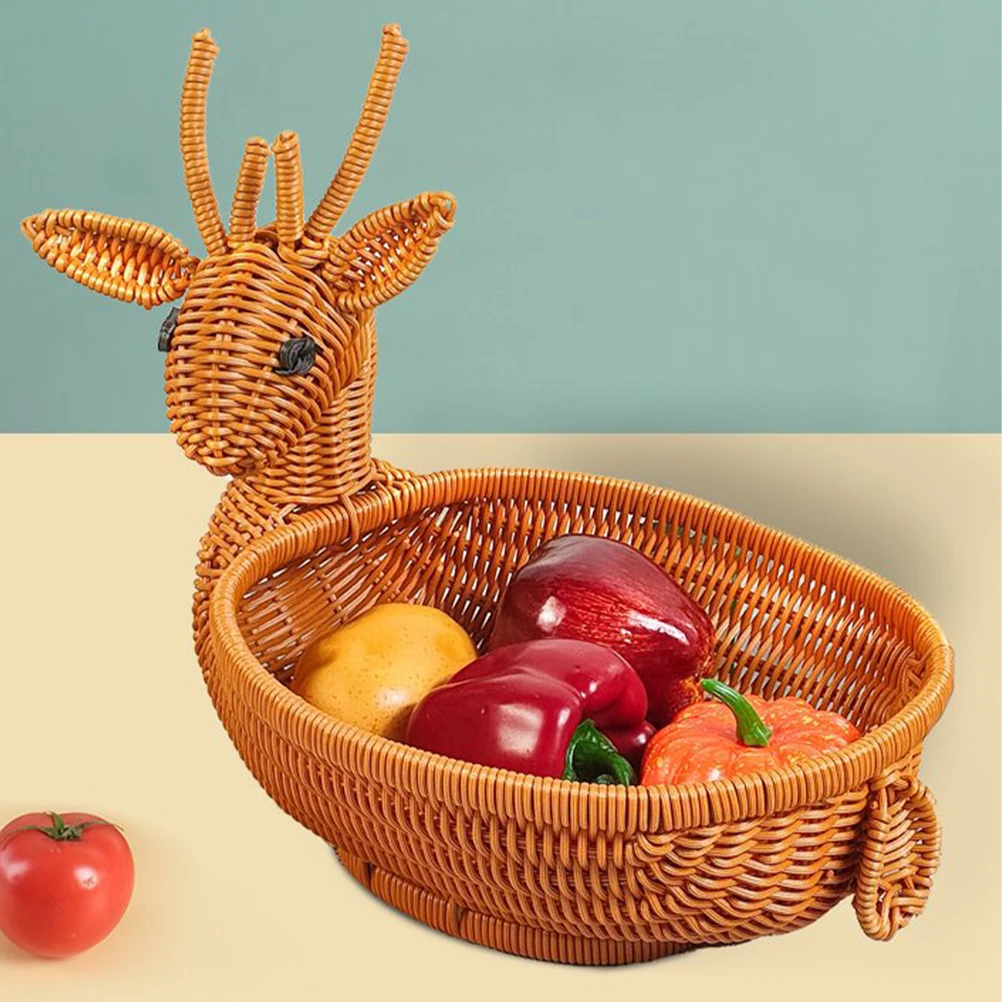 

Multifunctional Large Snacks Storage Basket Reusable Plastic Fruit Household Dessert Container Tabletop Bread Basket