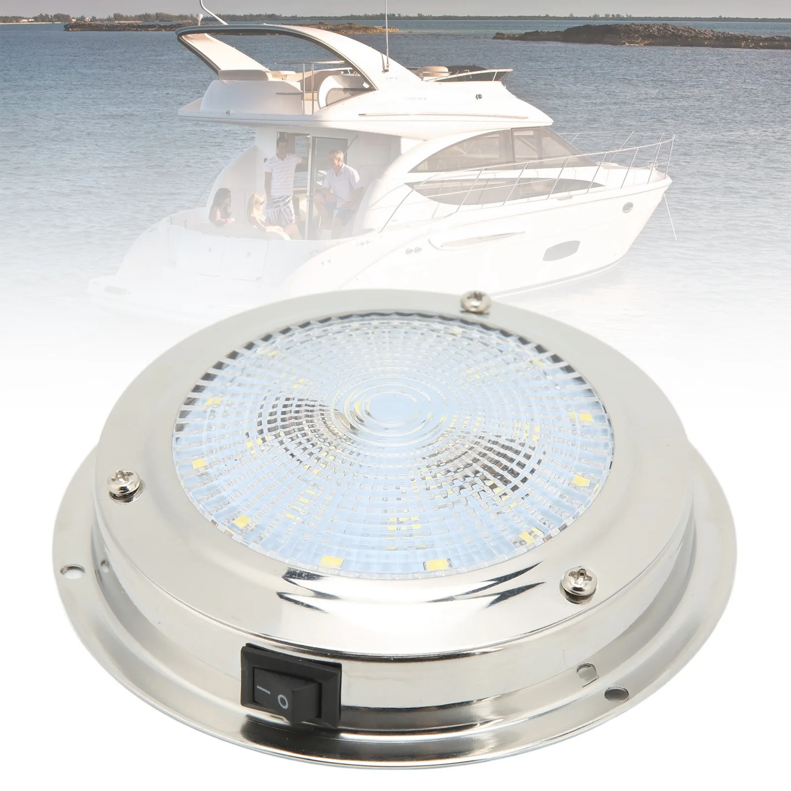 

Boats Interior Ceiling Dome Lights IP65 Waterproof 24 LED Crystal Lamp Beads 12V-24VDC For Yacht Ceiling Light Cabin Light