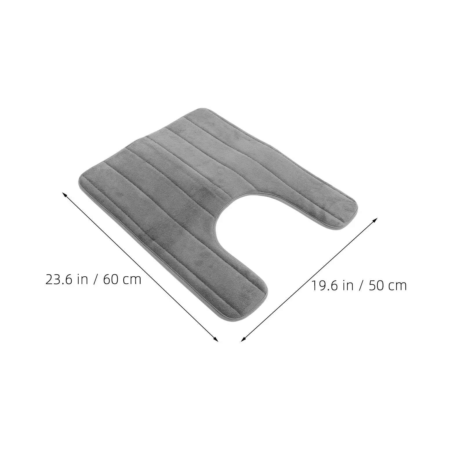 3Pcs Toilet U Shape Non Slip Bath Mat Commode Contour Rug Soft Absorbent Washable Bathroom Floor Rug Dark Grey 23.7x19.7in