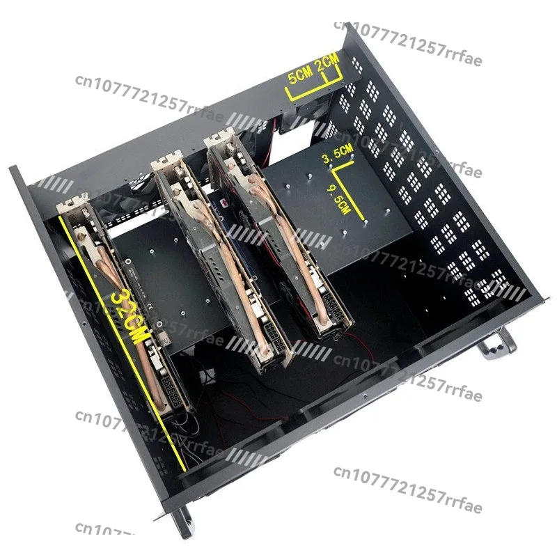6 graphics card chassis, multi-GPU/6U server multi-graphics card chassis/ATX main board/silent fan view 3