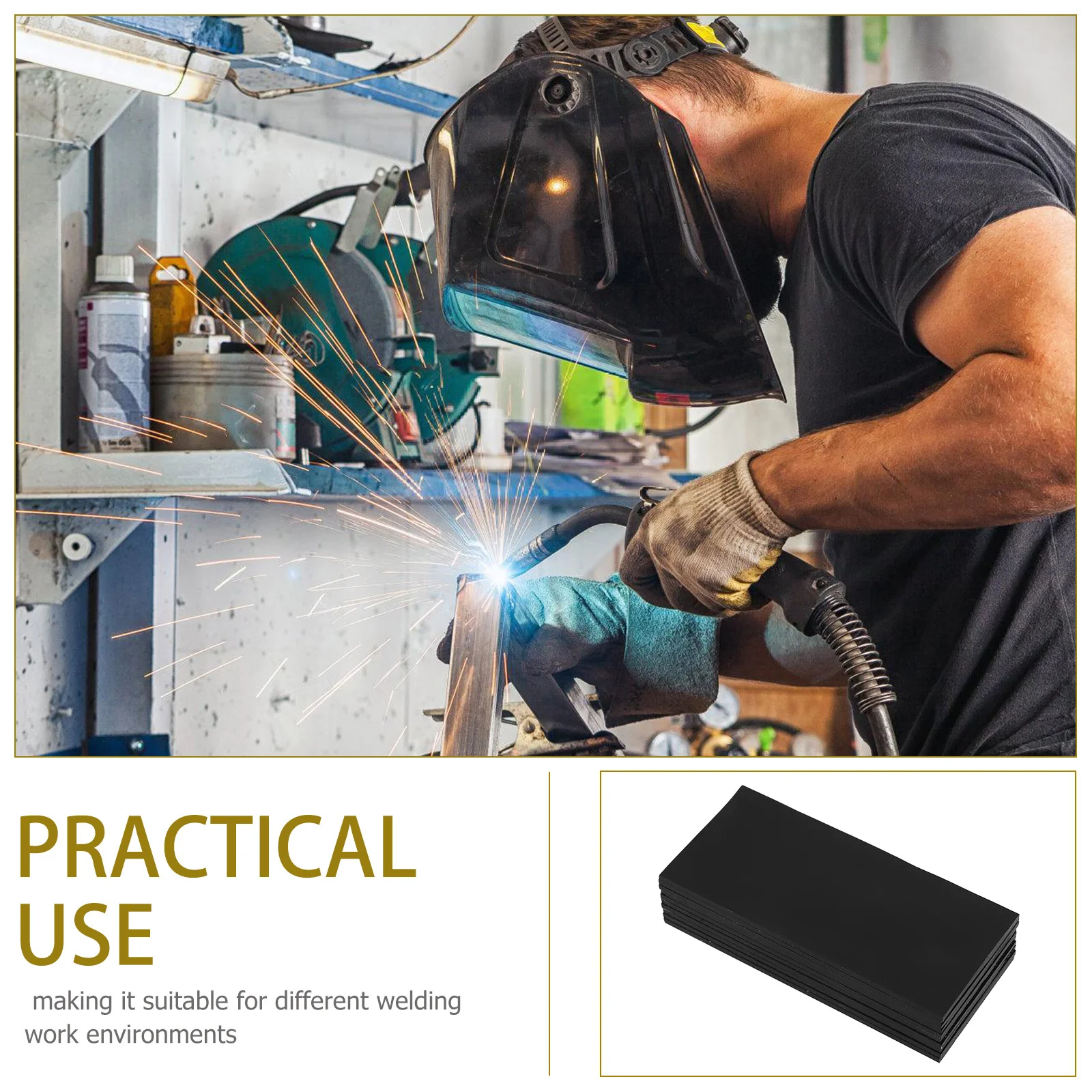 

10Pcs Welding Lens Glass Replacement Protective Shield Clear Vision for DIY Steel Welding Practice Training Auto Darkening Lens