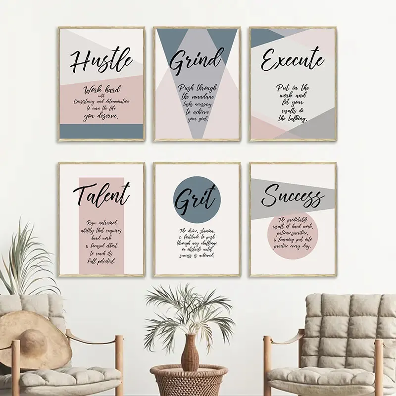 Simple Inspiring Quotes Color Block Canvas Poster Prints Modern Wall Decorative Painting for Living Room Bedroom Home Art Decor
