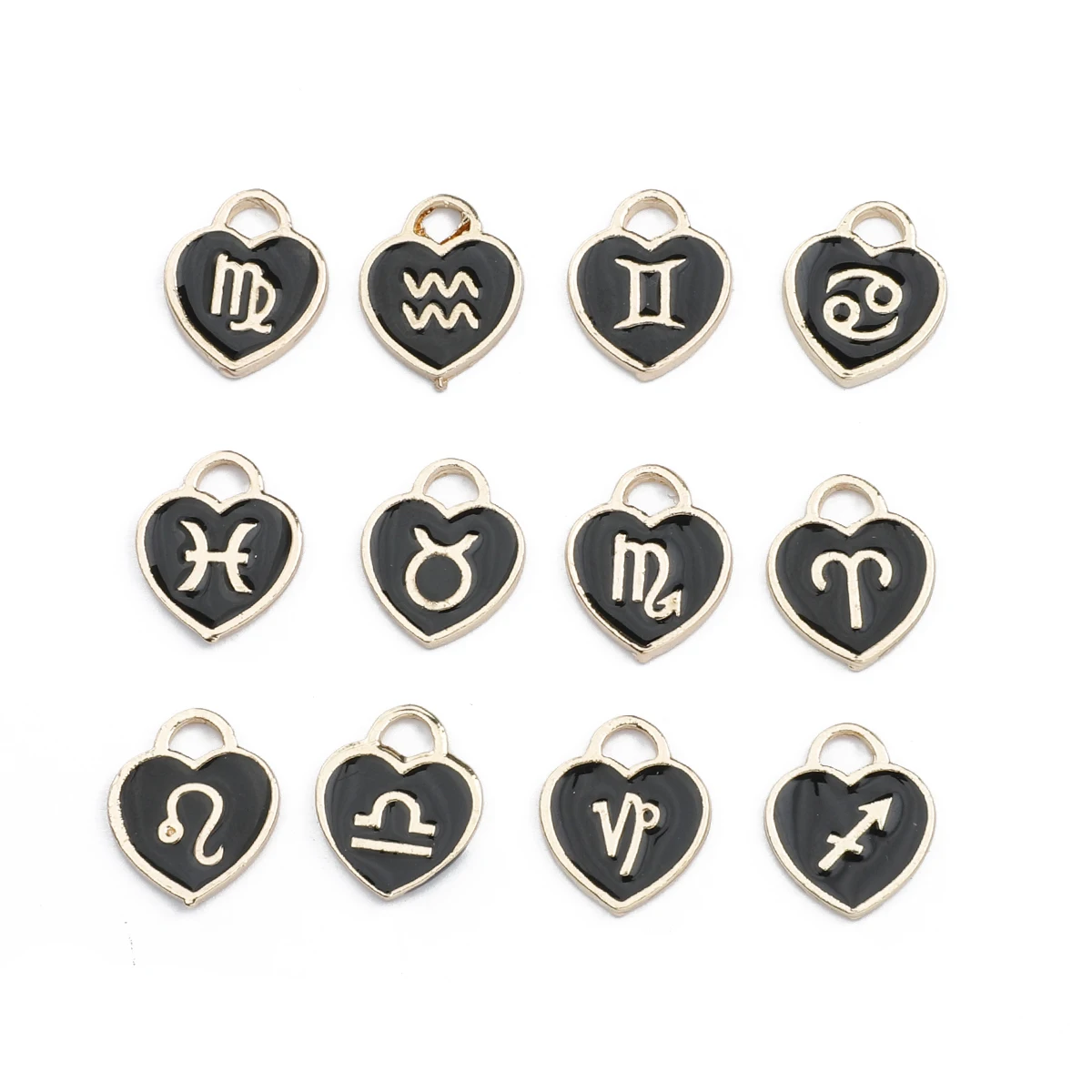 

10Pcs/Pack Alloy Drip Oil Charms Beads Constellations Pendant Beads Earring for DIY Jewelry Making Necklace Bracelet Accessories
