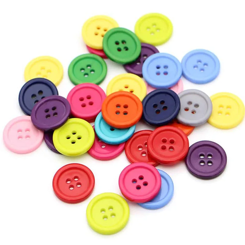 Children DIY Toys Colored Plastic Buttons Children Handmade Buttons Mixed DIY Creative Button Painting Material Package TMZ