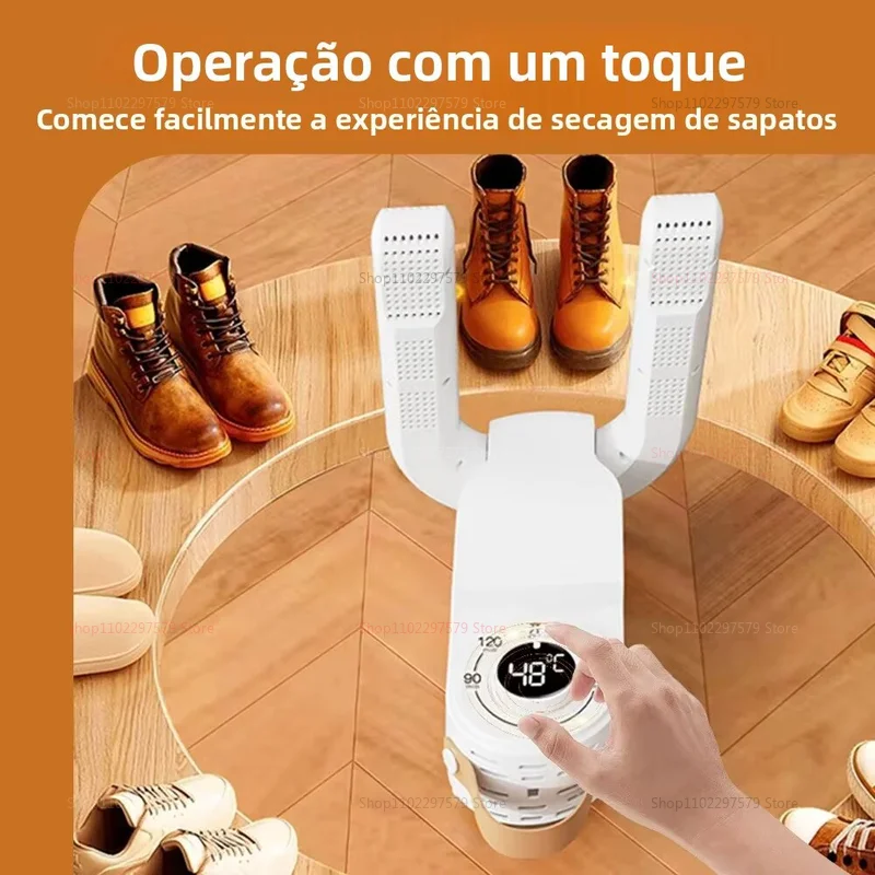 طوي مجفف الأحذية الكهربائية جهاز تدفئة الأحذية سخان التمهيد دفئا حذاء ذكي الموقت مجفف الأحذية إزالة الروائح الكريهة تعقيم مجفف الأحذية