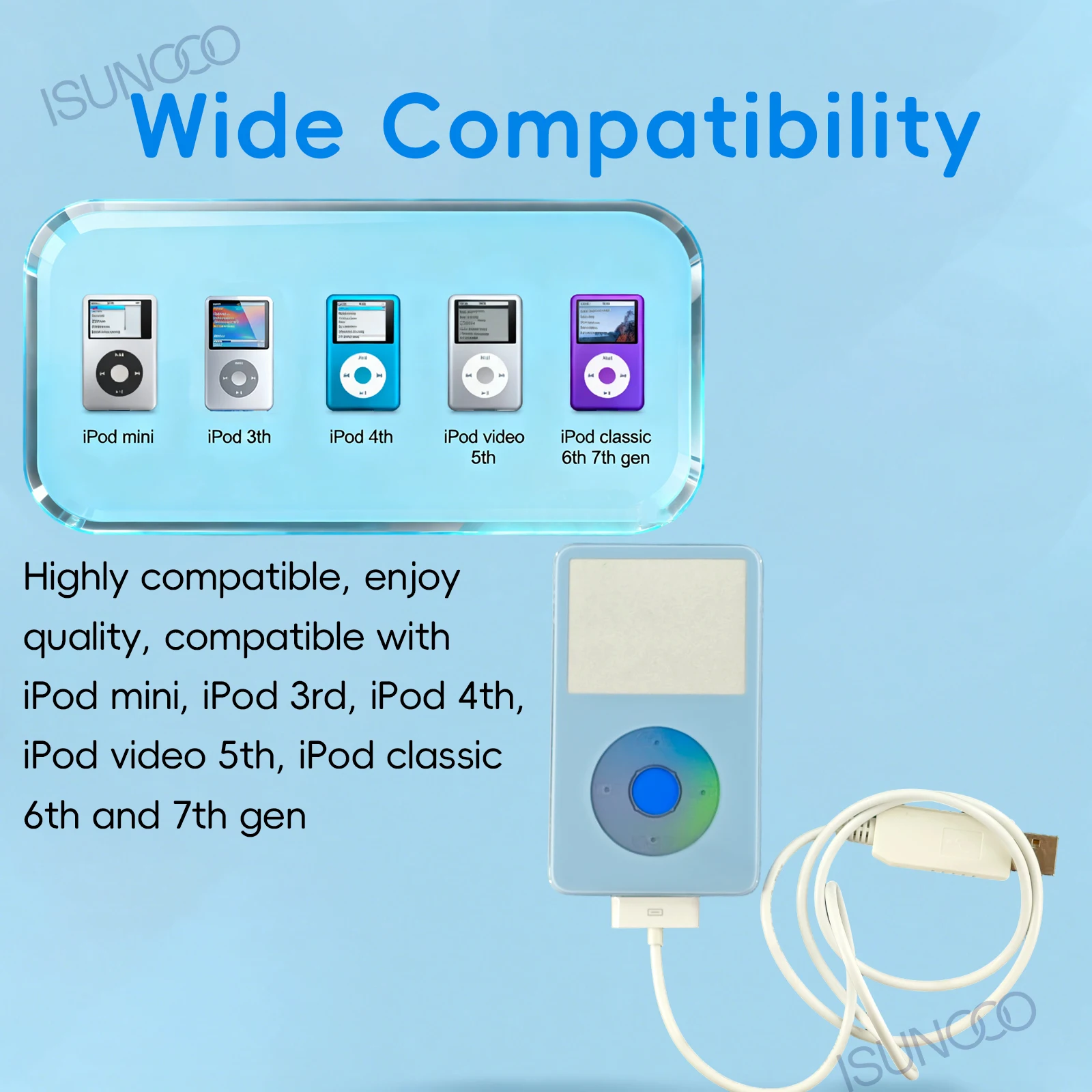 USB-Musikplayer 1394 12V Ladekabel für iPod 3. und 4. Generation, iPod Mini 1. Generation, Video 5. und 5.5. Generation, Classic 6. und 7. Generation – Detail 6