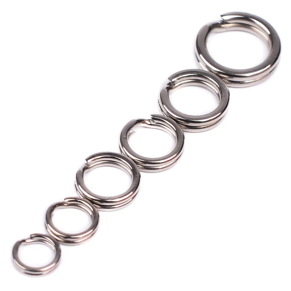 Stainless Steel Split Ring Fishing Double Oval Split Ring Solid Ring Accessories For Fishing Hook Snap Lure Swivel