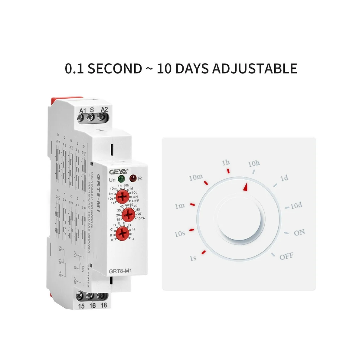 3X GRT8-M1 On Off Time Delay Relay 16A AC/DC12V-240V Multifunction Din Rail Automatic Relay