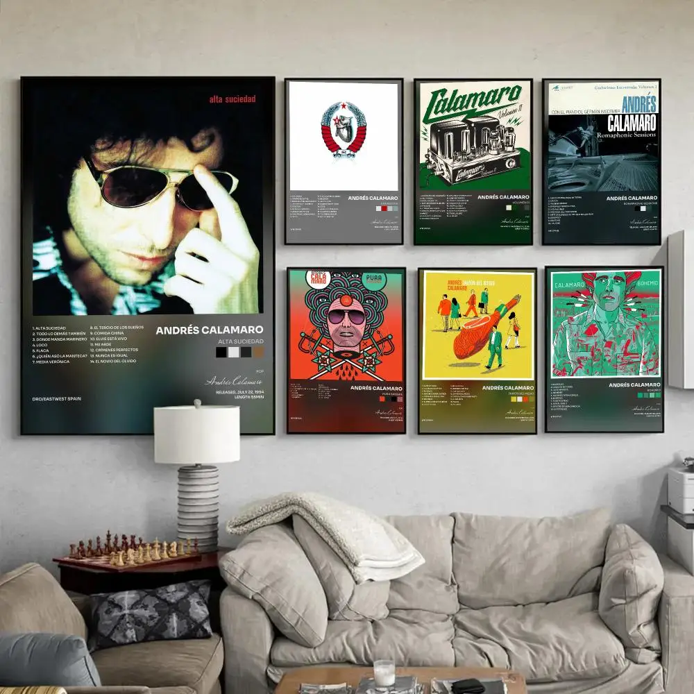 Singer A-Andres Calamaro Poster Wall Art Poster Print Decorative Picture for Living Room Bedroom Home Decor