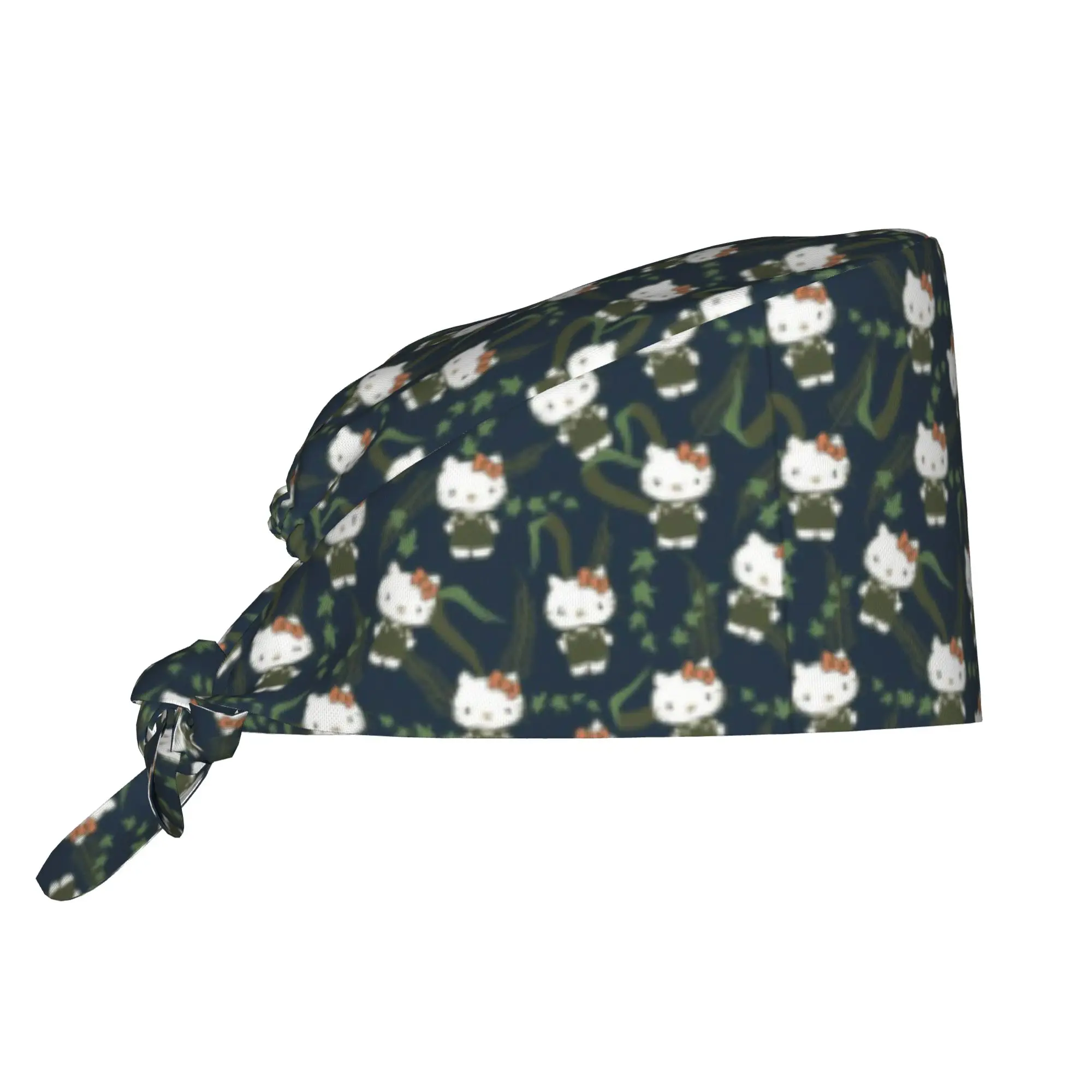 Custom  Cat-Cartoon Working Cap Surgical Hats Men Women Anime Cartoon Operating Room Cap Nursing Cap Lab Works Hat
